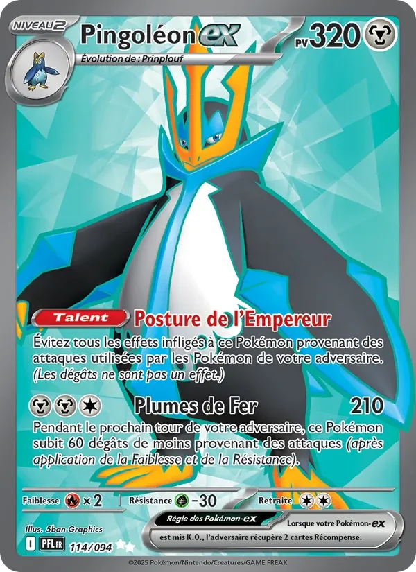 Carte Pokémon Pingoléon-ex 114/094 — Flammes Fantasmagoriques