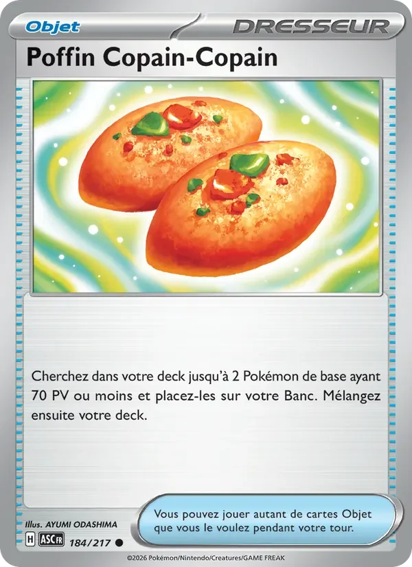 Carte Pokémon Poffin Copain-Copain 184/217 — Héros Transcendants