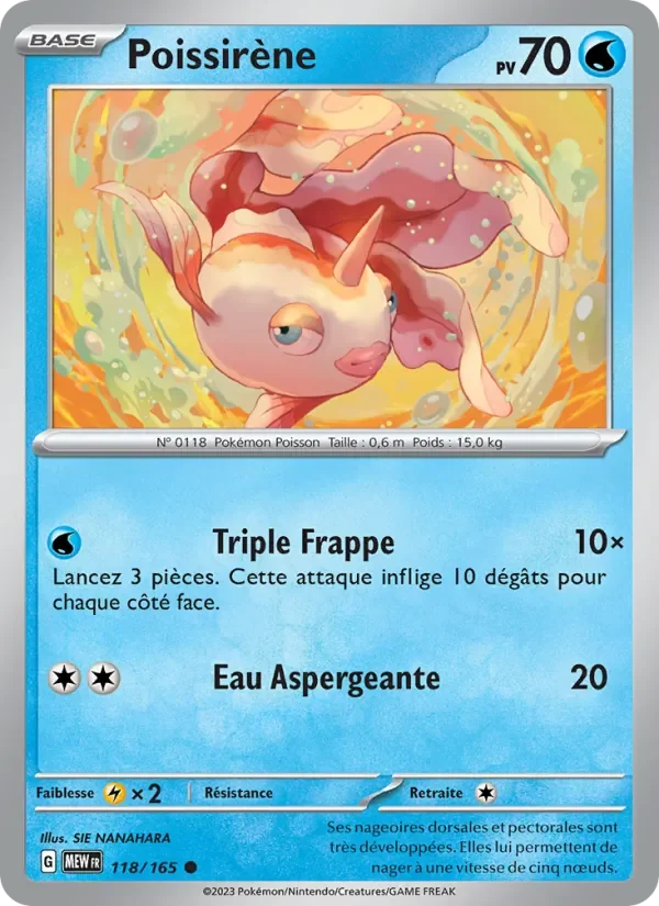Carte Pokémon Poissirène 118/165 — 151