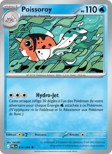 Carte Pokémon Poissoroy 014/084, extension Nuit Noire