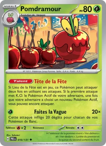 Carte Pokémon Pomdramour 010/131, extension Évolutions Prismatiques