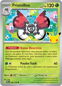 Carte Pokémon Prismillon 008/128 du set 30e Anniversaire