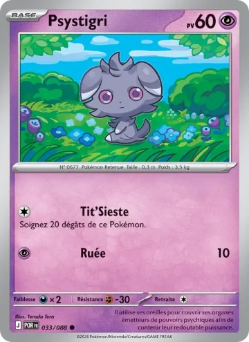 Carte Pokémon Psystigri 033/088, extension Équilibre Parfait