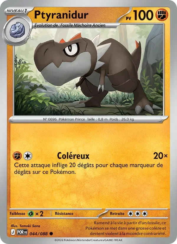 Carte Pokémon Ptyranidur 044/124 — Équilibre Parfait