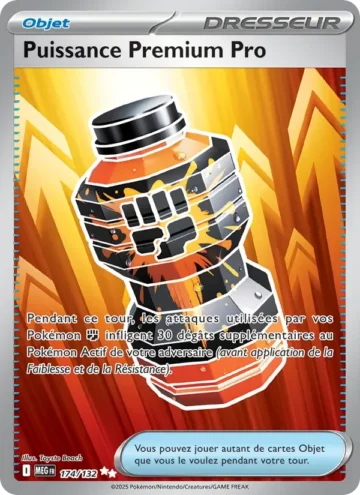 Carte Pokémon Puissance Premium Pro 174/132, extension Méga-Évolution