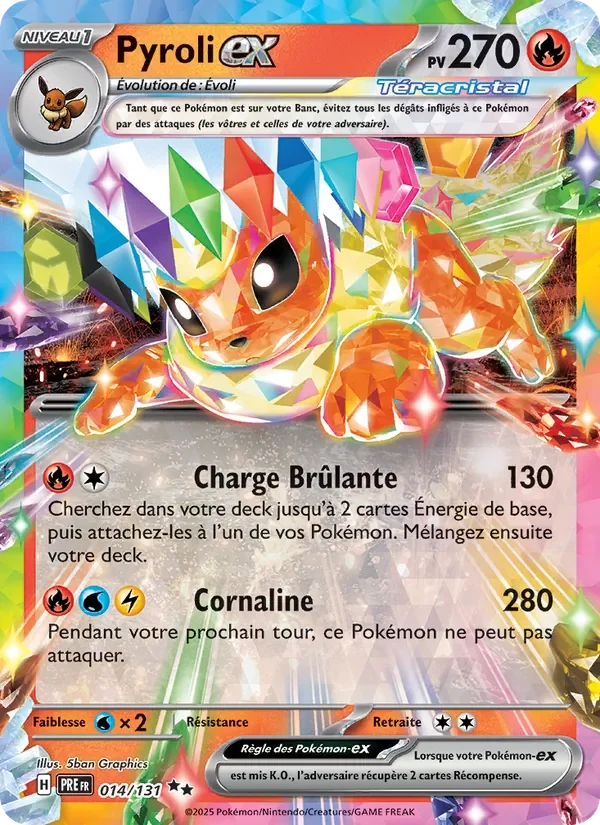 Carte Pokémon Pyroli-ex 014/131 — Évolutions Prismatiques
