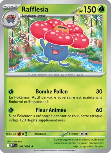 Carte Pokémon Rafflesia 003/094, extension Flammes Fantasmagoriques