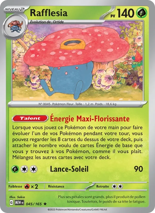 Carte Pokémon Rafflesia 045/165 — 151