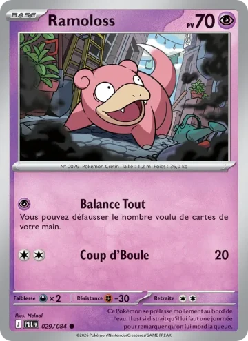 Carte Pokémon Ramoloss 029/084, extension Nuit Noire
