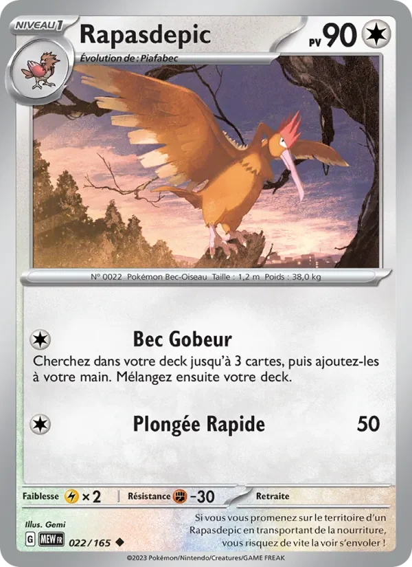 Carte Pokémon Rapasdepic 022/165 — 151