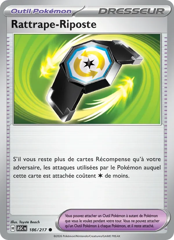 Carte Pokémon Rattrape-Riposte 186/295 — Héros Transcendants