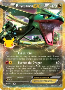 Carte Pokémon Rayquaza EX 85/124 du set 30e Anniversaire