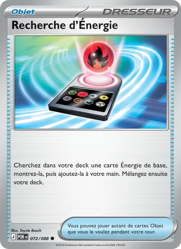 Carte Pokémon Recherche d'Énergie 072/124 — Équilibre Parfait