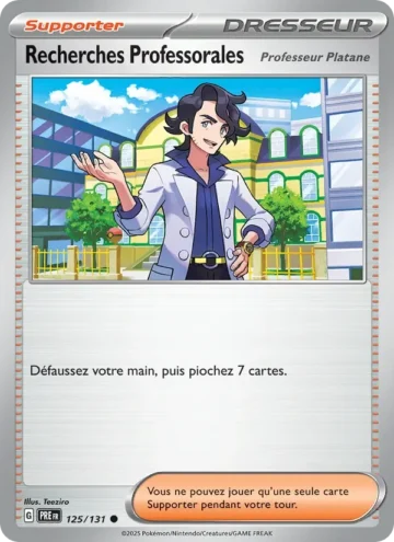 Carte Pokémon Recherches Professorales 125/131, extension Évolutions Prismatiques