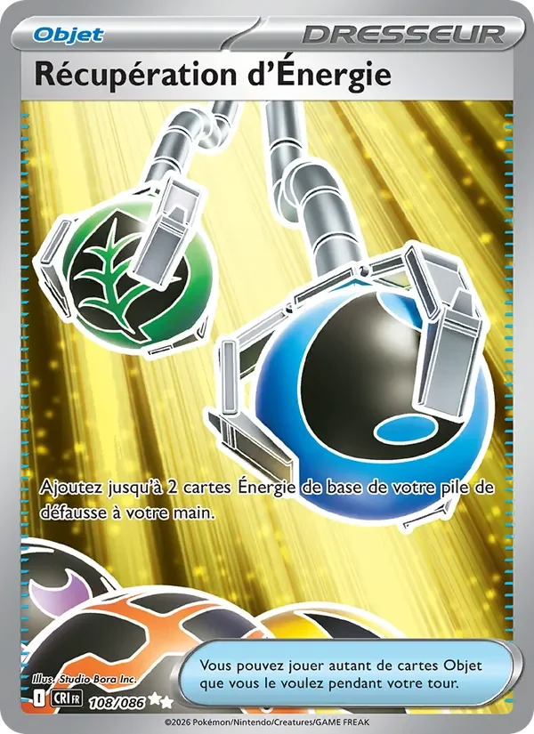 Carte Pokémon Récupération d'Énergie 108/122 — Chaos Ascendant