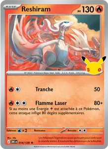 Carte Pokémon Reshiram 014/128 du set 30e Anniversaire