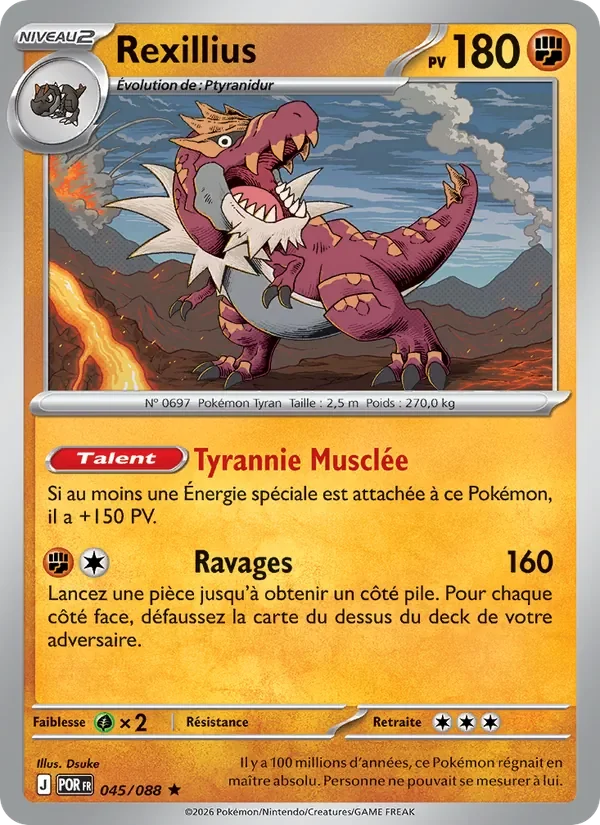 Carte Pokémon Rexillius 045/124 — Équilibre Parfait