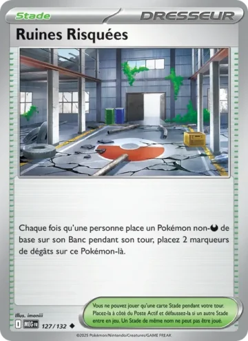 Carte Pokémon Ruines Risquées 127/132, extension Méga-Évolution