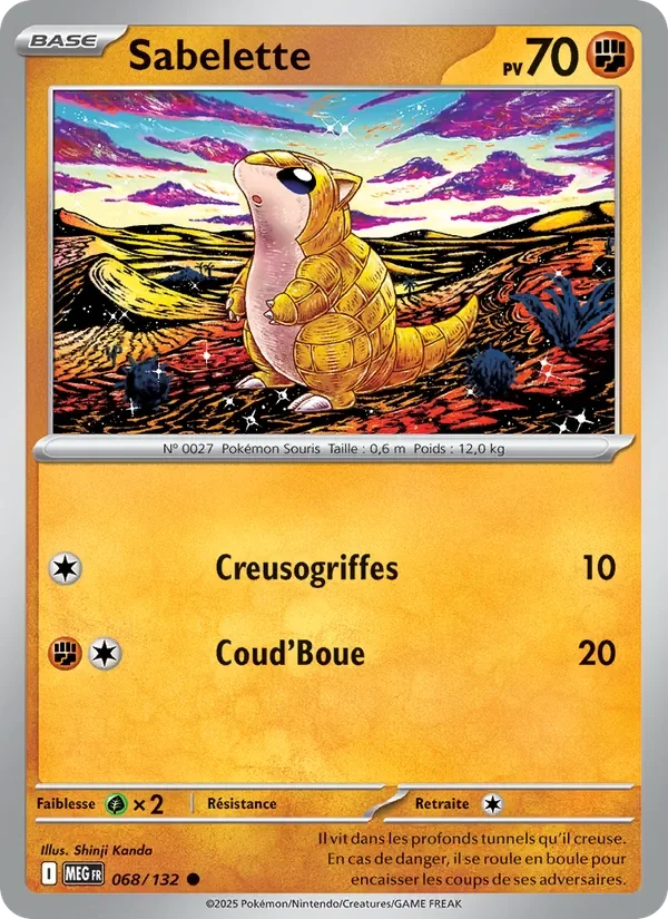 Carte Pokémon Sabelette 068/132 — Méga-Évolution