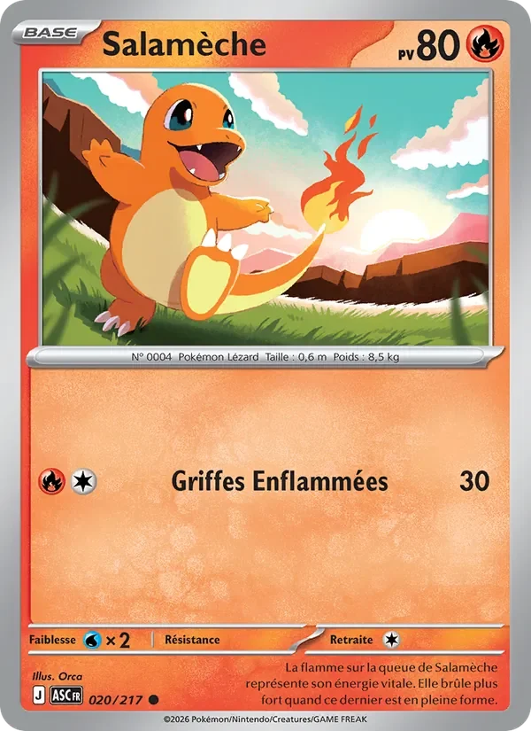 Carte Pokémon Salamèche 020/295 — Héros Transcendants