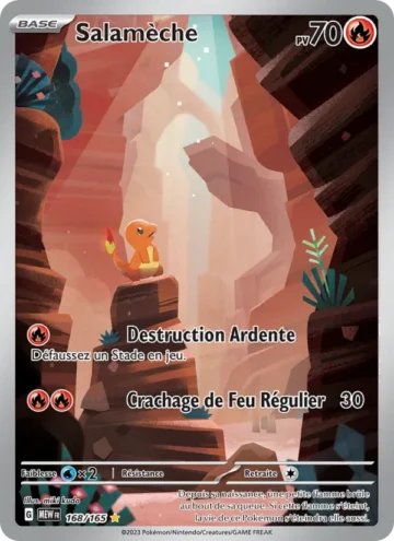 Carte Pokémon Salamèche 168/165, extension 151