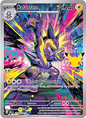 Carte Pokémon Salarsen 134/128, extension Pokémon 30e Anniversaire