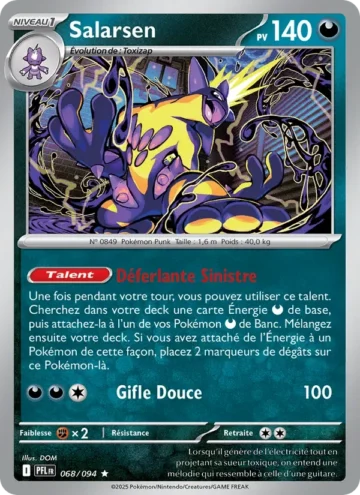 Carte Pokémon Salarsen 068/094, extension Flammes Fantasmagoriques