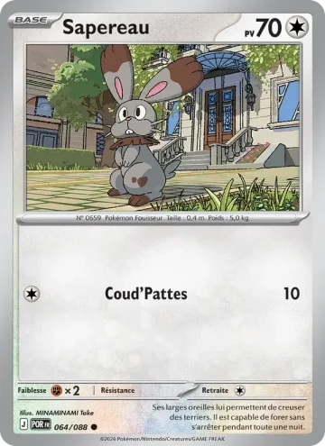 Carte Pokémon Sapereau 064/088, extension Équilibre Parfait