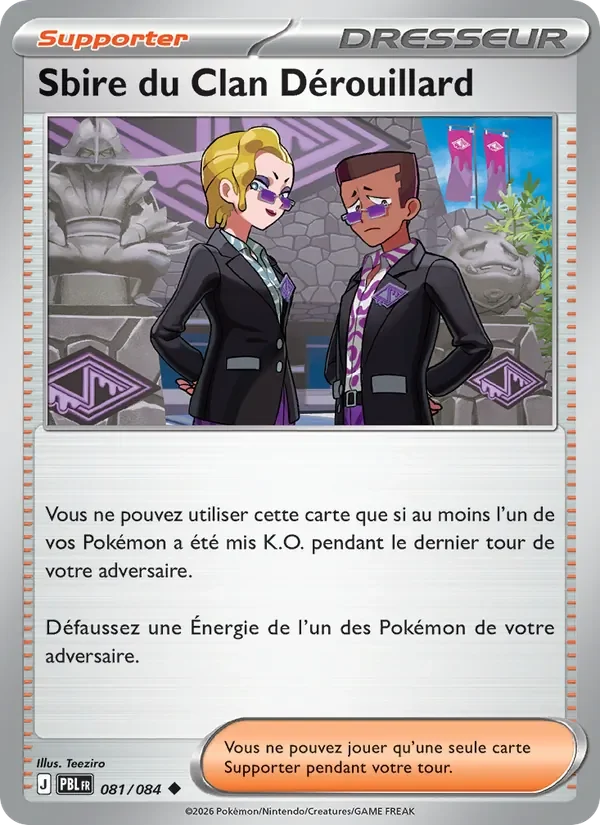 Carte Pokémon Sbire du Clan Dérouillard 081/120 — Nuit Noire