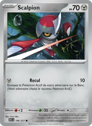 Carte Pokémon Scalpion 146/217, extension Héros Transcendants