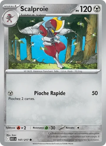 Carte Pokémon Scalproie 147/217, extension Héros Transcendants