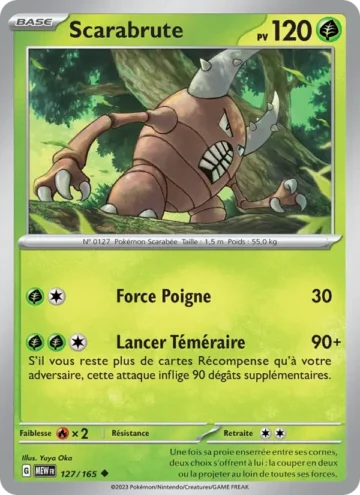 Carte Pokémon Scarabrute 127/165, extension 151