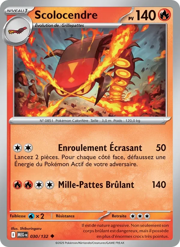 Carte Pokémon Scolocendre 030/132 — Méga-Évolution
