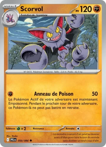 Carte Pokémon Scorvol 050/094, extension Flammes Fantasmagoriques