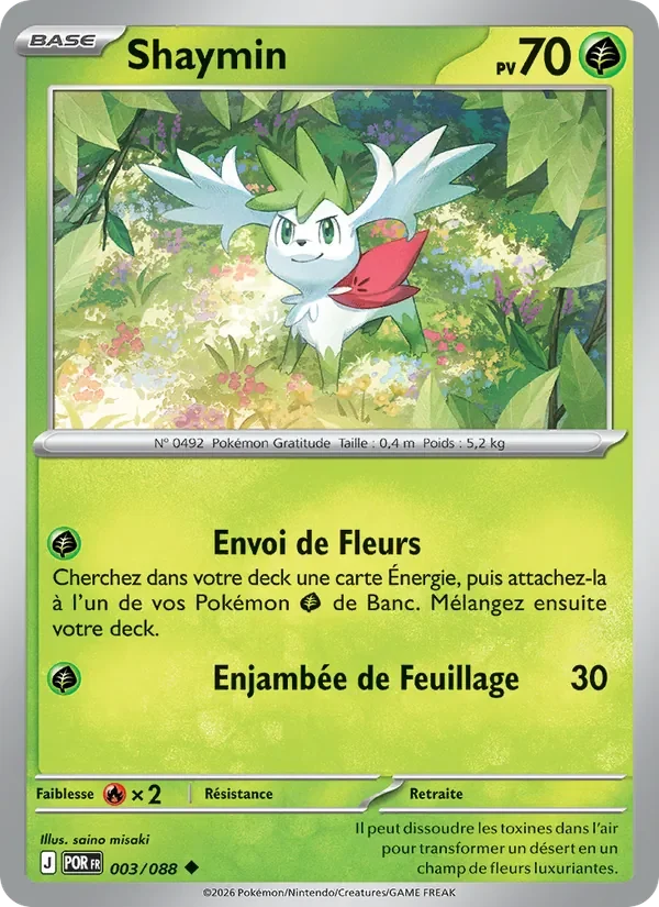 Carte Pokémon Shaymin 003/124 — Équilibre Parfait