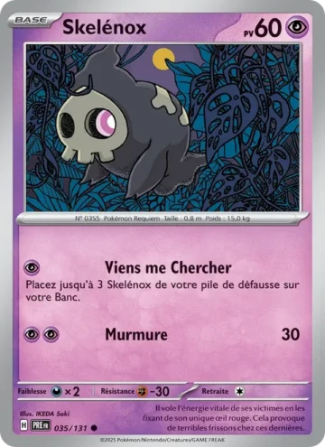 Carte Pokémon Skelénox 035/131, extension Évolutions Prismatiques