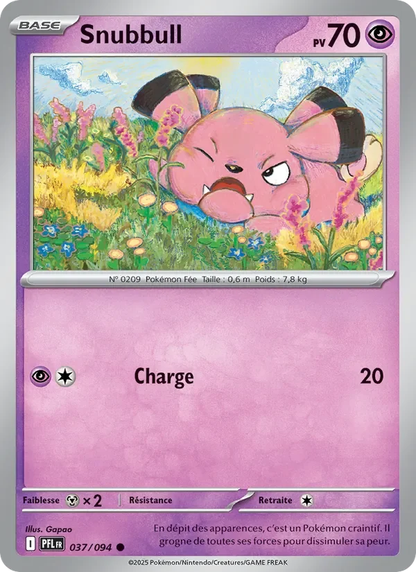 Carte Pokémon Snubbull 037/094 — Flammes Fantasmagoriques