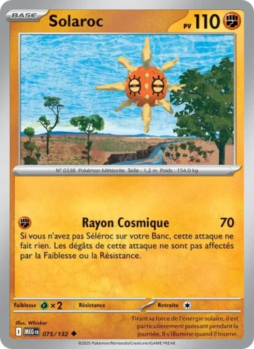 Carte Pokémon Solaroc 075/132, extension Méga-Évolution