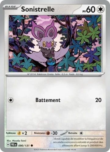 Carte Pokémon Sonistrelle 090/131, extension Évolutions Prismatiques
