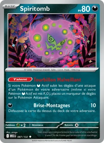 Carte Pokémon Spiritomb 087/132, extension Méga-Évolution