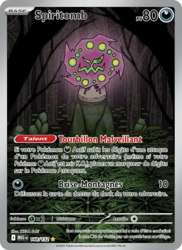 Carte Pokémon Spiritomb 148/132, extension Méga-Évolution