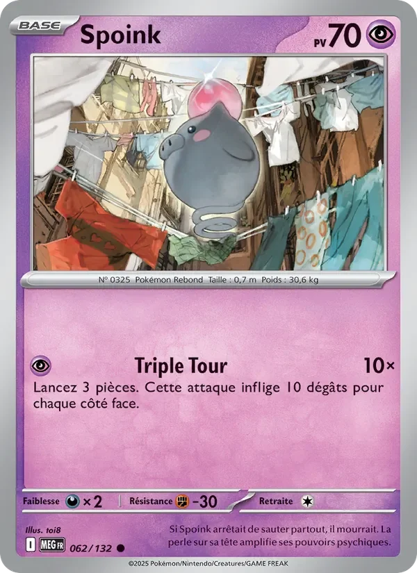 Carte Pokémon Spoink 062/132 — Méga-Évolution