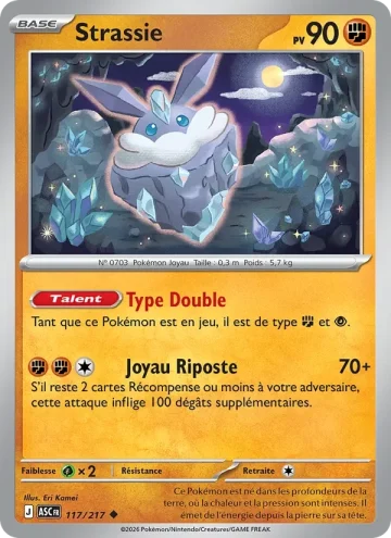 Carte Pokémon Strassie 117/217, extension Héros Transcendants