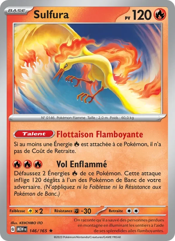 Carte Pokémon Sulfura 146/165 — 151