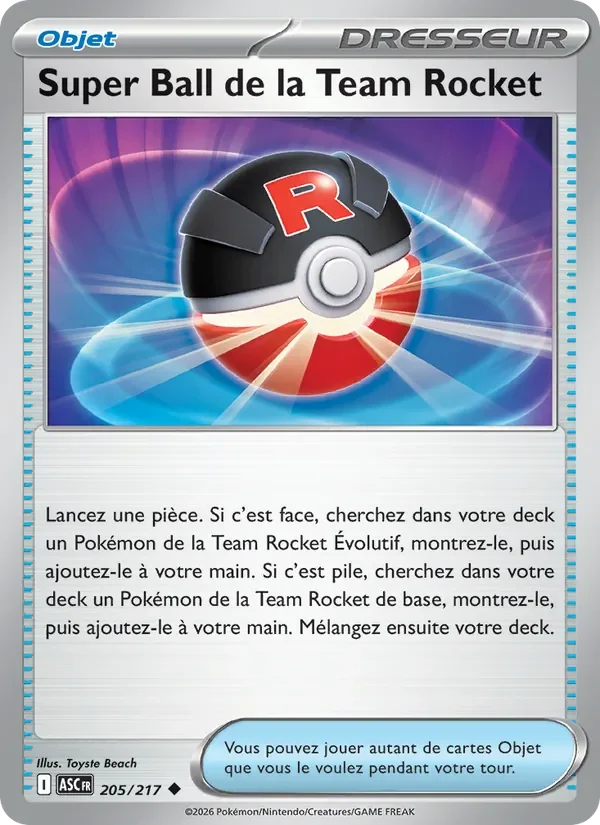 Carte Pokémon Super Ball de la Team Rocket 205/295 — Héros Transcendants