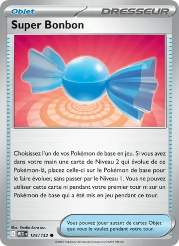 Carte Pokémon Super Bonbon 125/132, extension Méga-Évolution