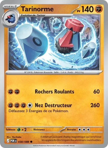 Carte Pokémon Tarinorme 038/088, extension Équilibre Parfait