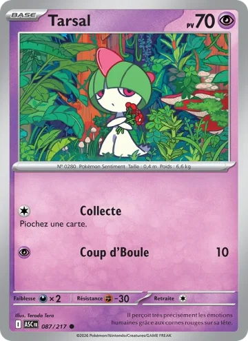 Carte Pokémon Tarsal 087/217, extension Héros Transcendants