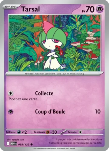 Carte Pokémon Tarsal 058/132, extension Méga-Évolution