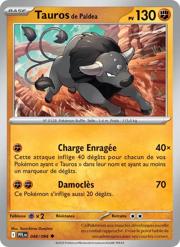 Carte Pokémon Tauros de Paldea 048/094 — Flammes Fantasmagoriques